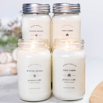 Candles Antique Candle Co  | Cozy Cabin & Winter Woods Bundle Of Four