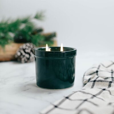 Candles Antique Candle Co  | Forest Green Small Stoneware Crock