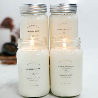 Candles Antique Candle Co  | Vanilla Bean & Vanilla Spice Latte By To Mimi’S House We Go Bundle Of Four