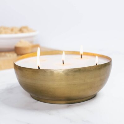 Candles Antique Candle Co  | Warm Caramel Crumble Brass Candle