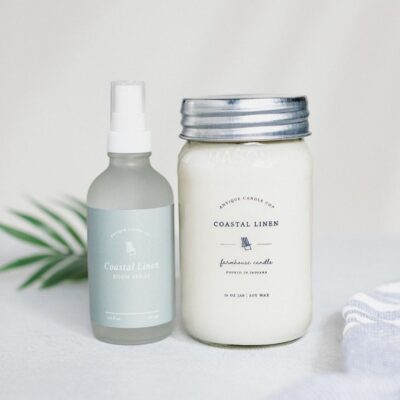 Home Fragrance Antique Candle Co  | Coastal Linen Candle & Room Spray Set